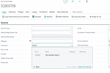 Lookup customer using mobile no. on new document